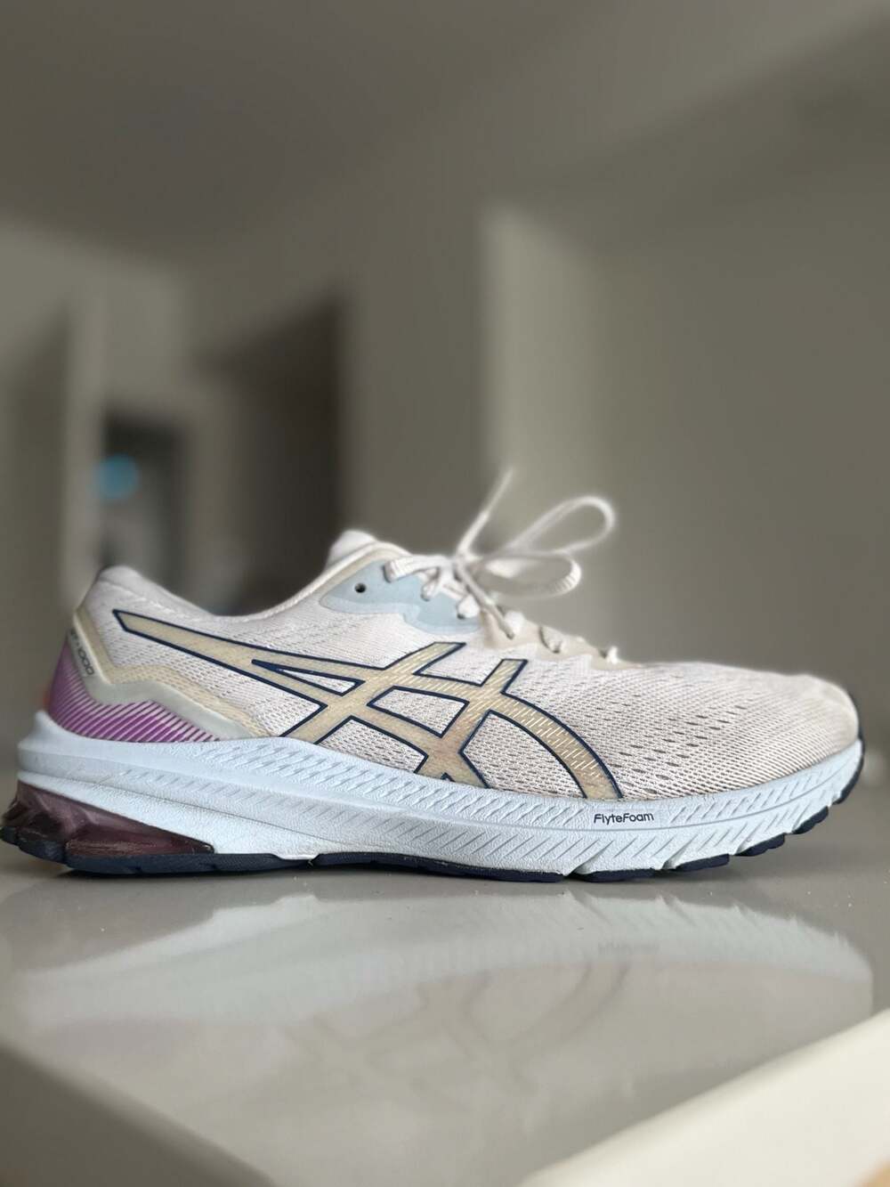 ASICS Women's GT-1000 11 Running Shoes White Dive Blue 1012B197-101